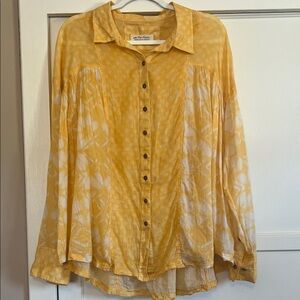 We The Free Yellow Button Down Shirt
